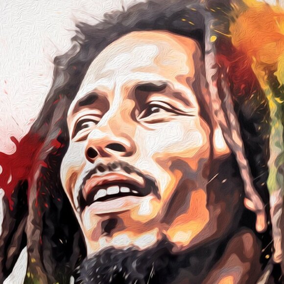 8x10 Bob Marley One Love Fantasy Art Watercolor Oil Painting Wall Art Print - Picture 5 of 6